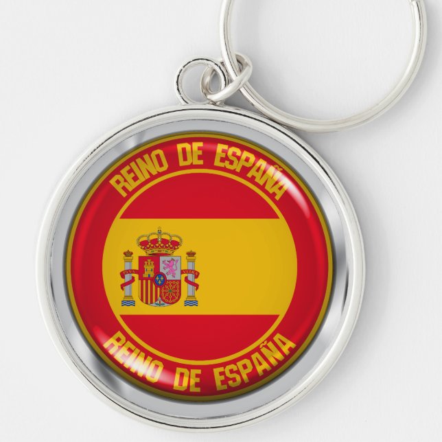 Spain Round Emblem Keychain (Front)