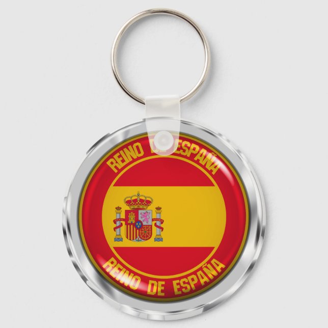 Spain Round Emblem Keychain (Front)
