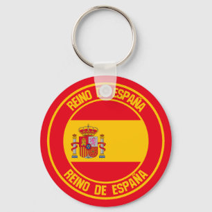Spain Round Emblem Keychain