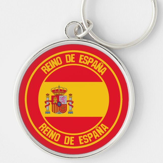 Spain Round Emblem Keychain (Front)