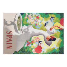 Spain Senorita Birds Flowers Fiesta Garden