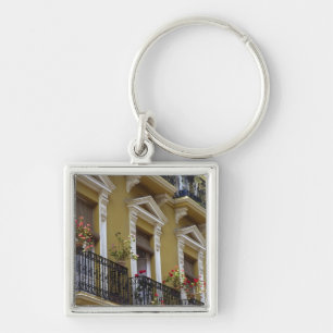 Spain, Sevilla, Andalucia Geraniums hang over Keychain
