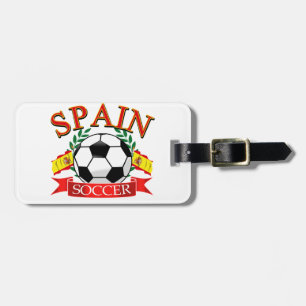 Spain soccer ball designs luggage tag