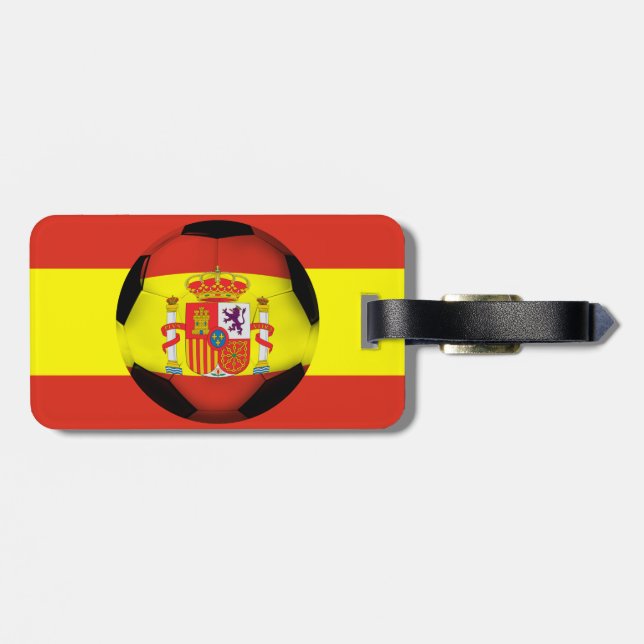 Spain Soccer Ball Luggage Tag (Back Horizontal)