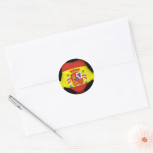 Spain Soccer Ball Sports Classic Round Sticker