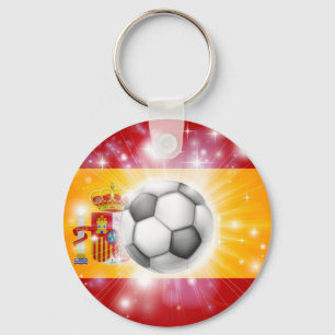 Spain soccer flag keychain