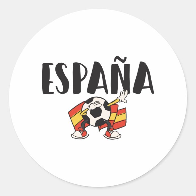 Spain Soccer Football Fan Shirt Flag Classic Round Sticker (Front)