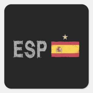 Spain Soccer Football Fan Shirt Spanish Flag Square Sticker