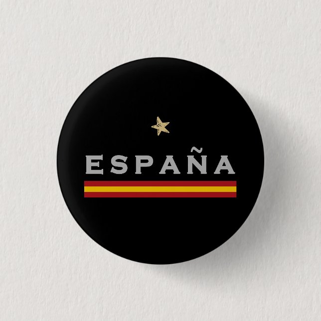  Spain Soccer Shirt Football Fan Spanish Flag 1 Inch Round Button (Front)