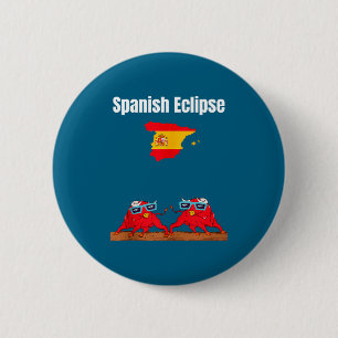 Spain Solar Eclipses Lover Bulls Design 2 Inch Round Button