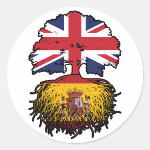 Spain Spanish British UK United Kingdom Britain Classic Round Sticker