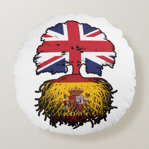 Spain Spanish British UK United Kingdom Britain Round Pillow