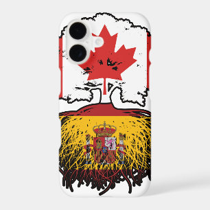 Spain Spanish Canadian Canada Tree Roots Flag