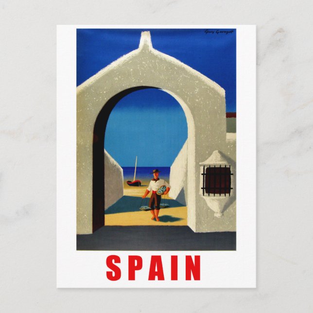 Spain, Spanish coast, fisherman coming to vilage Postcard (Front)