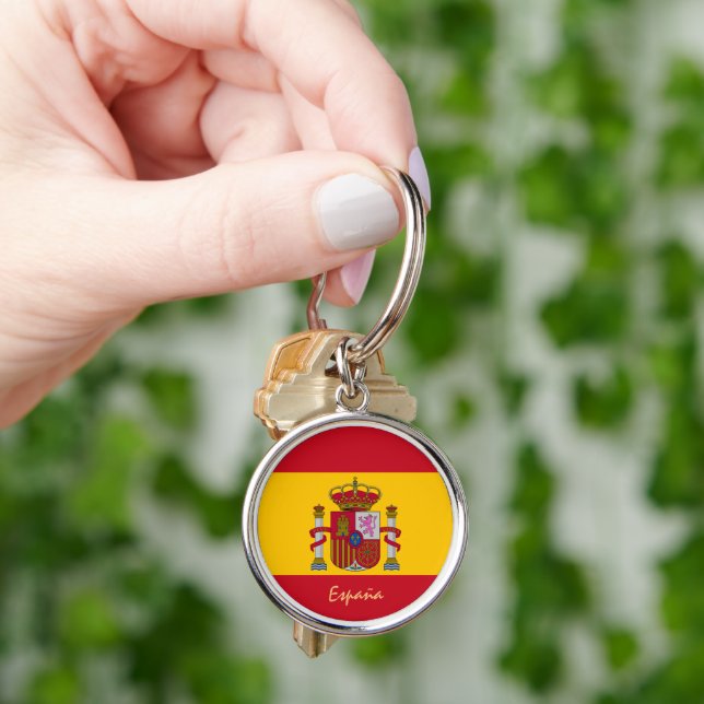 Spain & Spanish Flag fashion, travel / sports fans Keychain (Hand)