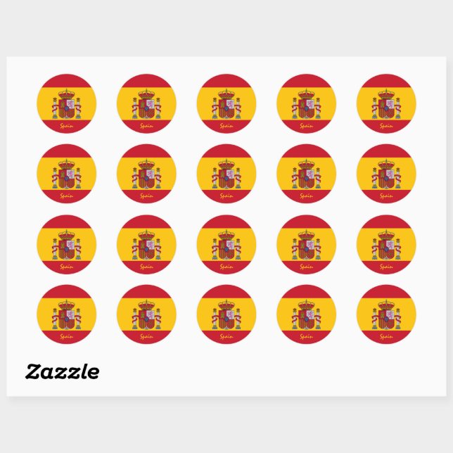 Spain & Spanish flag patriots, holiday / sports Classic Round Sticker (Sheet)