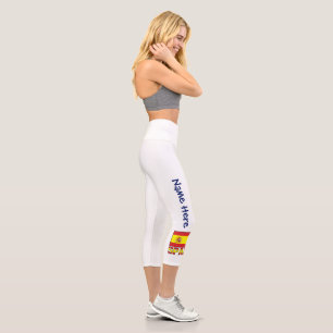 Spain Spanish Flag Personalized Capri Leggings