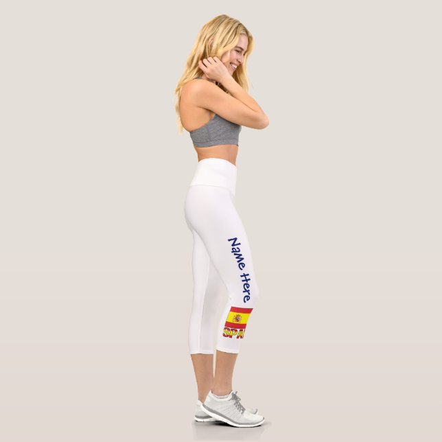Spain Spanish Flag Personalized  Capri Leggings (Right)