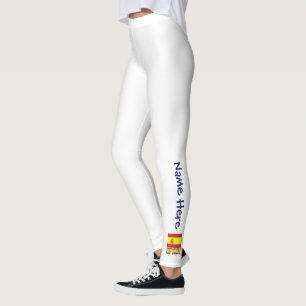 Spain Spanish Flag Personalized Name Leggings