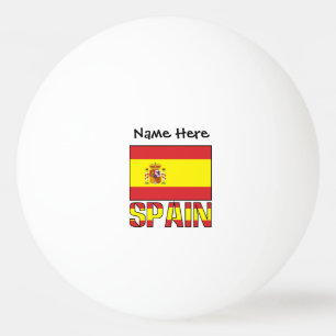 Spain Spanish Flag Personalized Name Ping Pong Ball