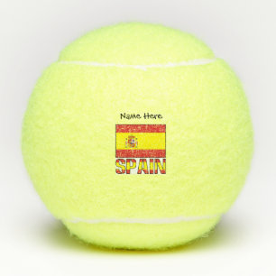 Spain Spanish Flag Personalized Name Tennis Balls