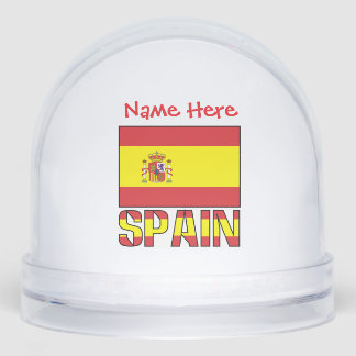 Spain Spanish Flag Red Personalized  Snowglobe