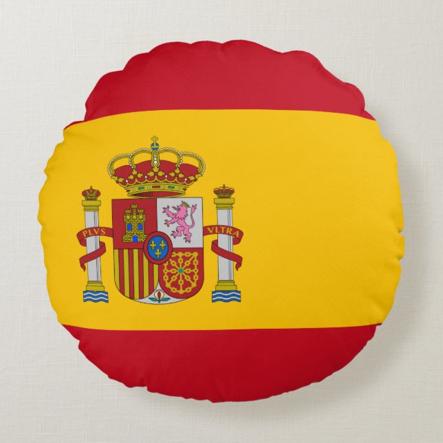 Spain (Spanish) Flag Round Pillow (Front)