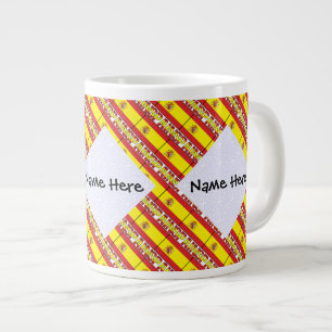 Spain Spanish Flag Tiled Personalized Name Large Coffee Mug