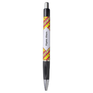 Spain Spanish Flag Tiled Personalized Name  Pen