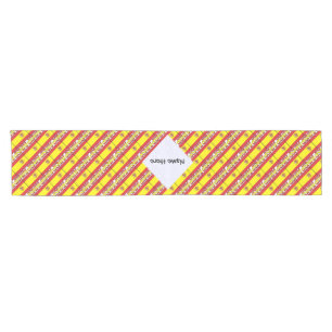 Spain Spanish Flag Tiled Personalized Short Table Runner