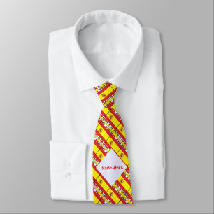 Spain Spanish Flag Tiled Red Personalized  Tie