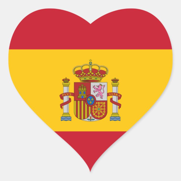 Spain/Spanish Heart Flag Heart Sticker | Zazzle