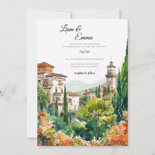 Spain Spanish Wedding Invitation (Front)
