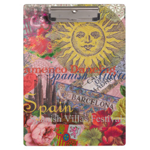 Spain Sunshine Spanish Travel Art Clipboard