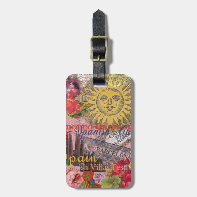 Spain Sunshine Spanish Travel Art Luggage Tag (Front Vertical)
