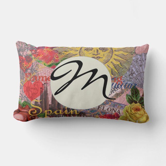 Spain Sunshine Spanish Travel Art Lumbar Pillow (Front)