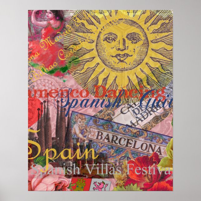 Spain Sunshine Spanish Travel Art Poster (Front)