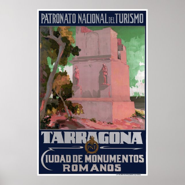 Spain Tarragona Vintage Travel Poster Restored (Front)