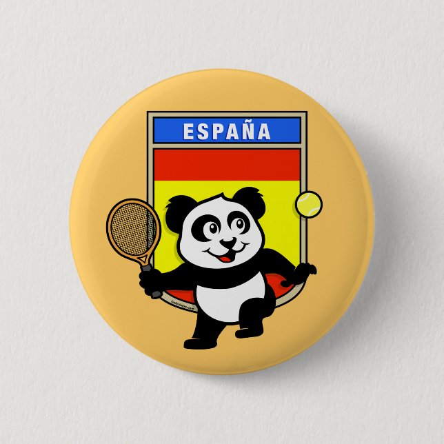 Spain Tennis Panda 2 Inch Round Button (Front)