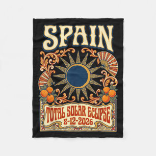 Spain Total Solar Eclipse 2026 August 12 Astronomy Fleece Blanket