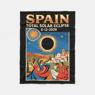 Spain Total Solar Eclipse 2026 August 12 Astronomy Fleece Blanket