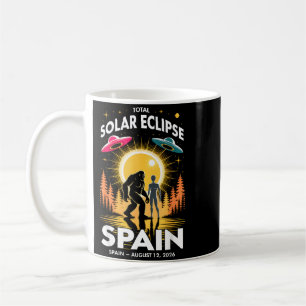 Spain Total Solar Eclipse 2026 Bigfoot Alien Coffee Mug
