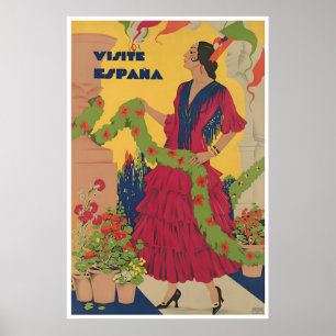 Spain Travel Poster Vintage Art Visite Espana