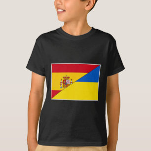 Spain Ukraine Flag Spanish Ukrainian Support Citiz T-Shirt
