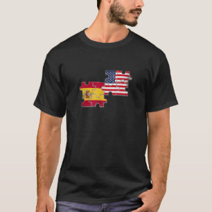 Spain USA Flag American Spanish T Shirt
