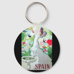 Spain Vintage Image Keychain