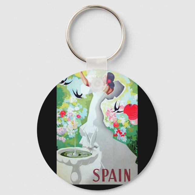Spain Vintage Image Keychain (Front)