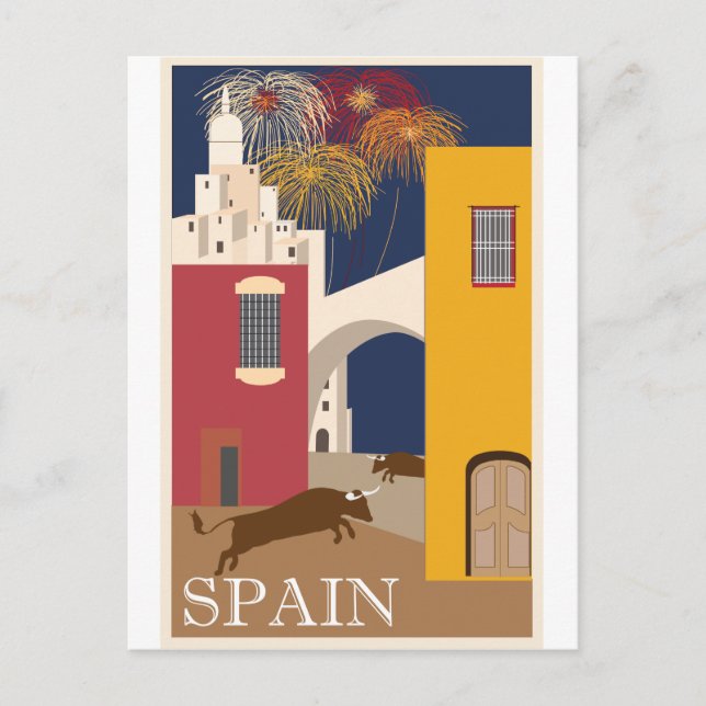 Spain vintage travel poster postcard (Front)