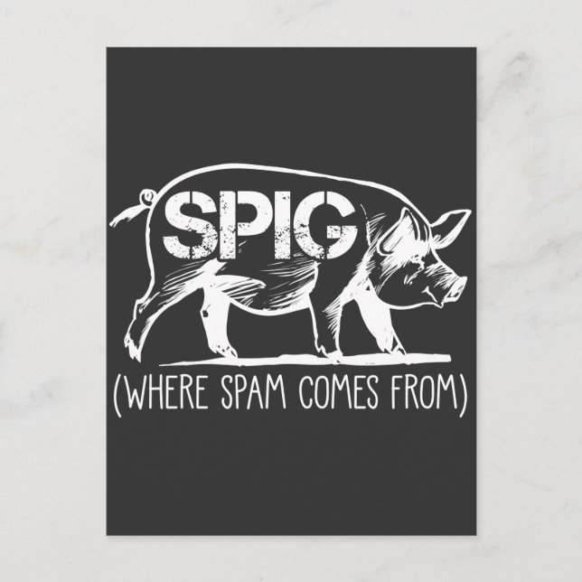 Spam Mail Employee Spig Pig Email Trash Folder Postcard (Front)