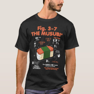 Spam Musubi Food Instruction Diagram Japanese Hawa T-Shirt